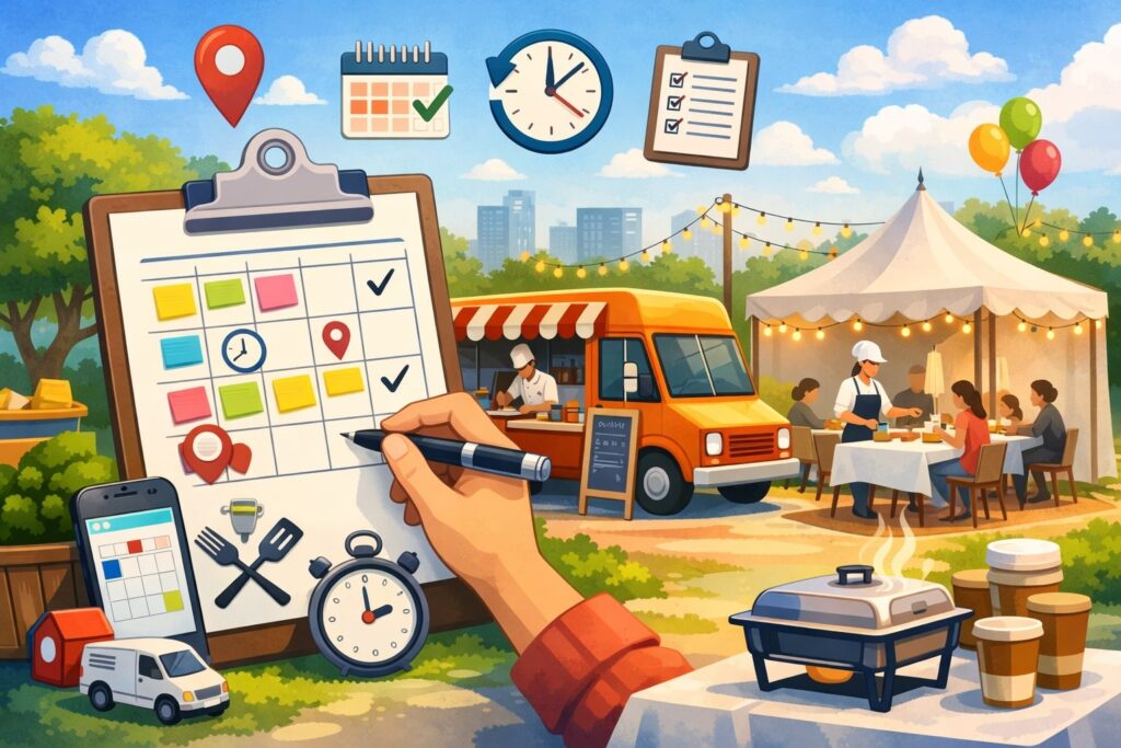 Catering Scheduling for Pop-Ups and Temporary Events