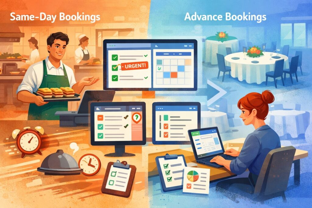 Why Same-Day and Advance Bookings Need Different Workflows in Catering Software