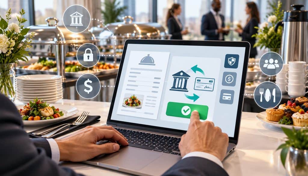 Catering invoice with secure ACH bank payment option
